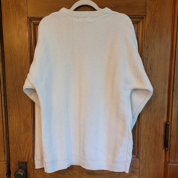 Men's Crewneck Ivory White Sweater Ralph Lauren Chaps Size XL EUC Vintage Preppy - Picture 4 of 7
